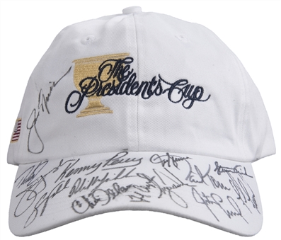 2005 Presidents Cup Multi Signed Hat With 14 Signatures Including Tiger Woods & Jack Nicklaus (Beckett)